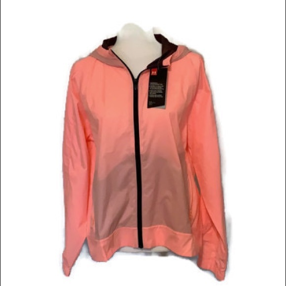 Under Armour Jackets & Blazers - 🆕 Under Armour light orange hooded windbreaker